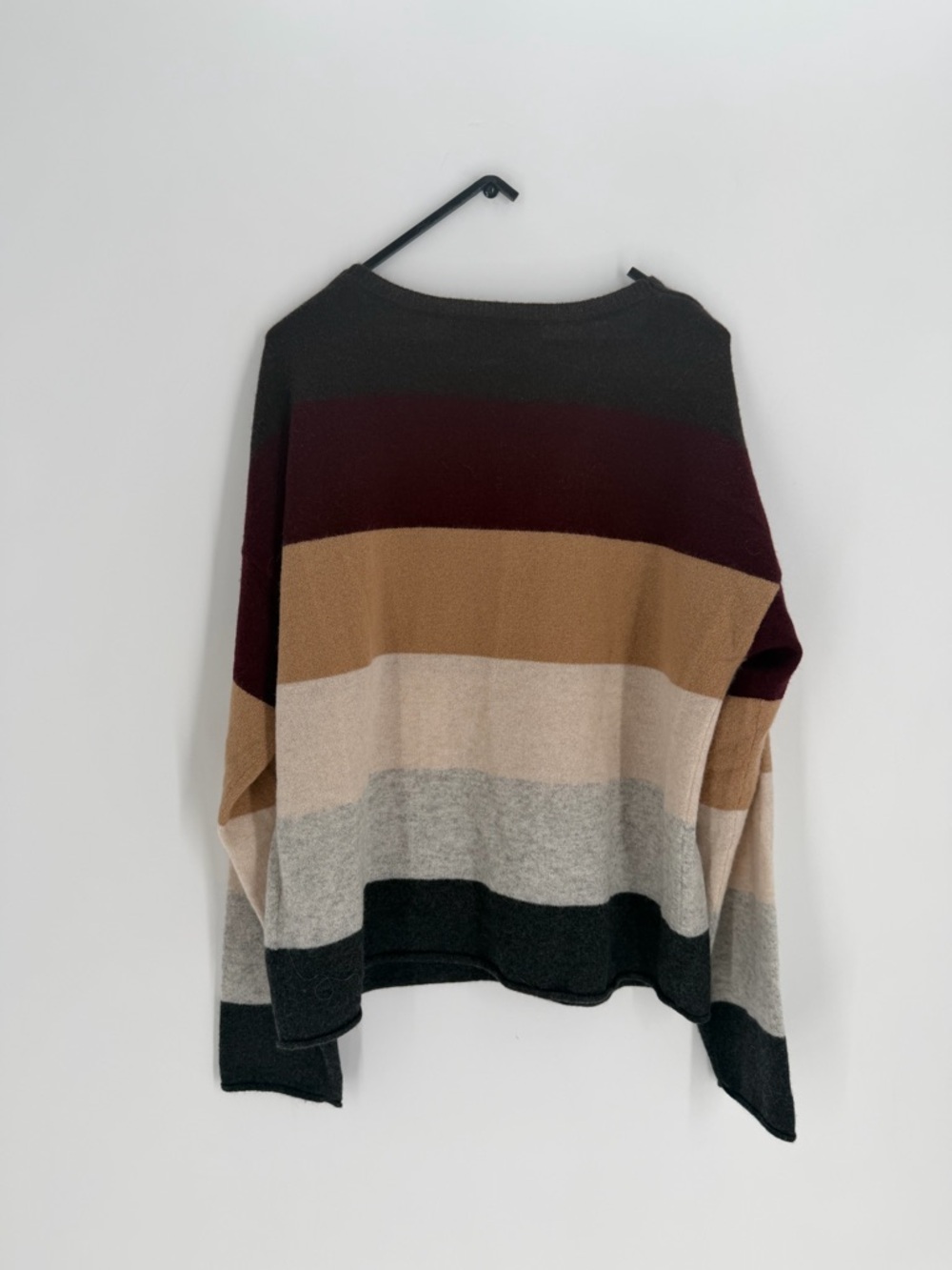 Colorush Rainbow Penny Deep V Neck Striped luxe 100% Cashmere Sweater - Picture 6 of 7